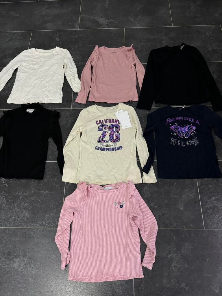 7 t-shirts met lange mouw, Kinderen en Baby's, Kinderkleding | Maat 122, Ophalen of Verzenden, Zo goed als nieuw, Meisje, Shirt of Longsleeve