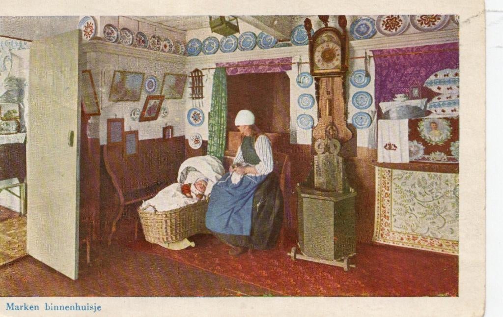 Marken. Binnenhuisje.  **, Verzenden, 1940 tot 1960, Ongelopen, Noord-Holland