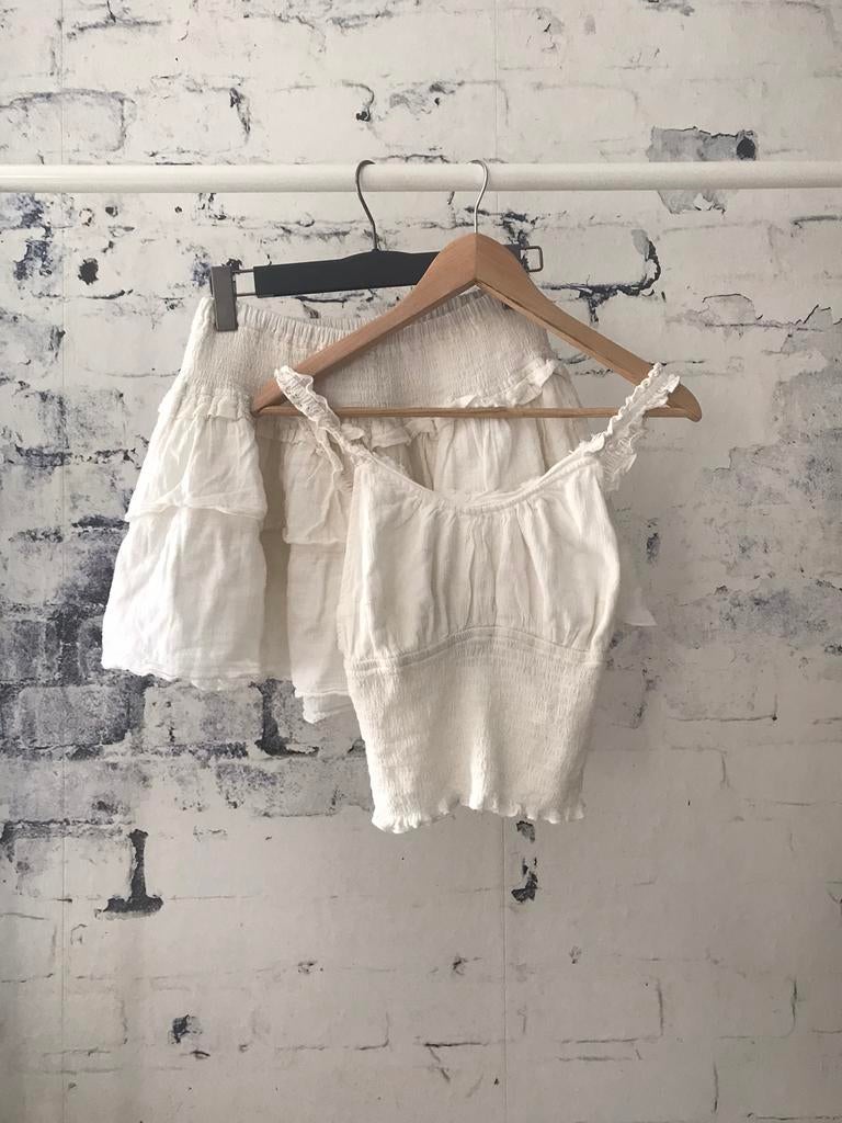 Moost wanted setje off white, Kleding | Dames, Rokken, Gedragen, Maat 36 (S), Boven de knie, Verzenden
