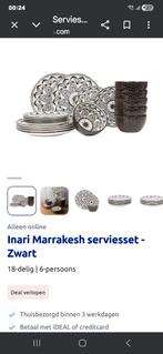 Gezocht Inari Marrakesh 18-delig serviesset - Zwart, Huis en Inrichting, Keuken | Servies, Ophalen, Nieuw, Overige stijlen, Aardewerk