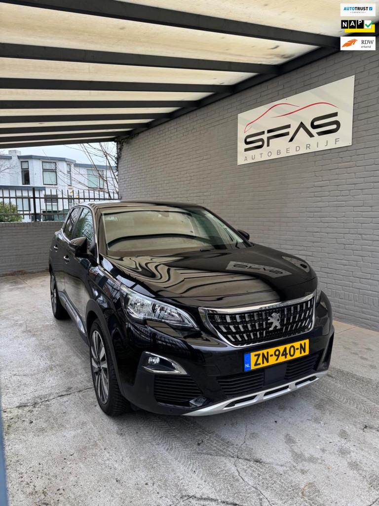 Peugeot 3008 1.2 PureTech 131pk Eat8 2019 Zwart, Auto's, Peugeot, Gebruikt, 1199 cc, Leder en Stof, Zwart