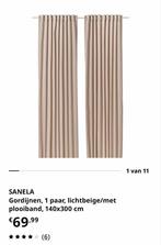 4 stuks Sanela gordijnen, zgan, Huis en Inrichting, 100 tot 150 cm, 200 cm of meer, Beige, Ophalen of Verzenden