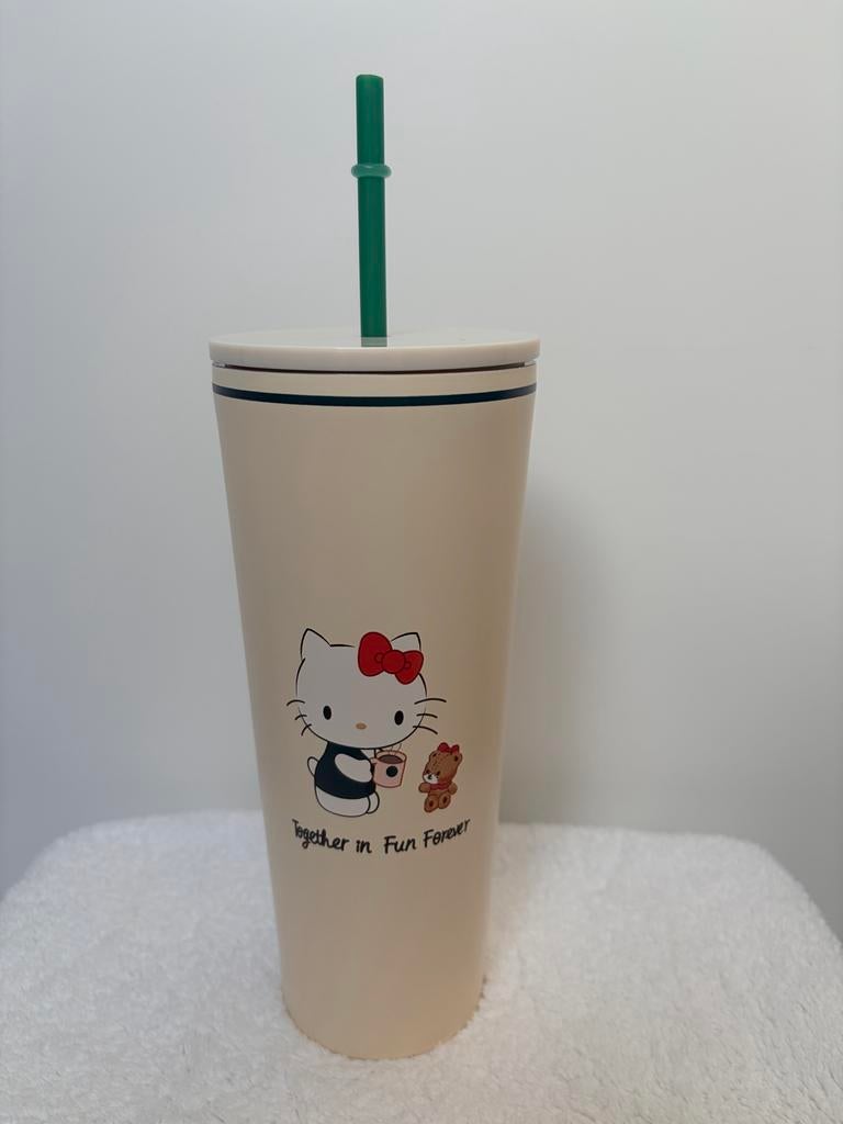 Starbucks Hello Kitty Tumbler - Zo goed als nieuw, Beige, Overige typen, Kunststof, Nieuw