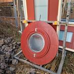 Rond houten kozijn met openslaand raam en spouwblad, Doe-het-zelf en Verbouw, 75 tot 150 cm, Raamkozijn, Ophalen of Verzenden