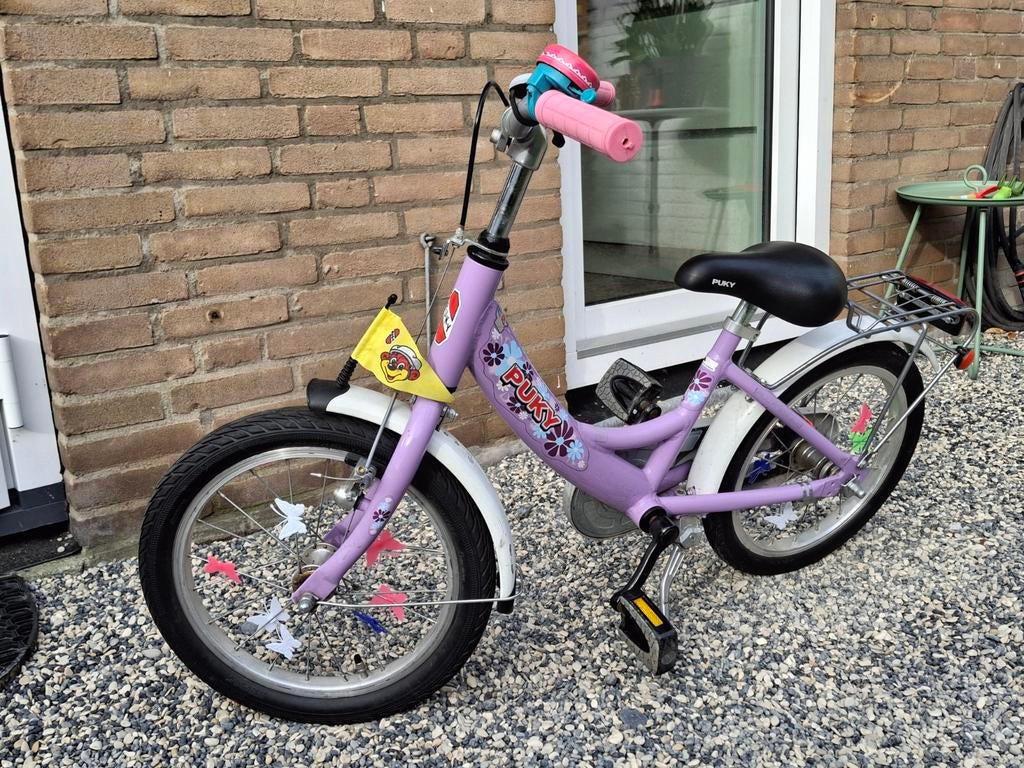 Puky kinderfiets 16 inch - Paars, Fietsen en Brommers, Fietsen | Kinderfietsjes, Ophalen, Terugtraprem, Puky, 16 tot 20 inch