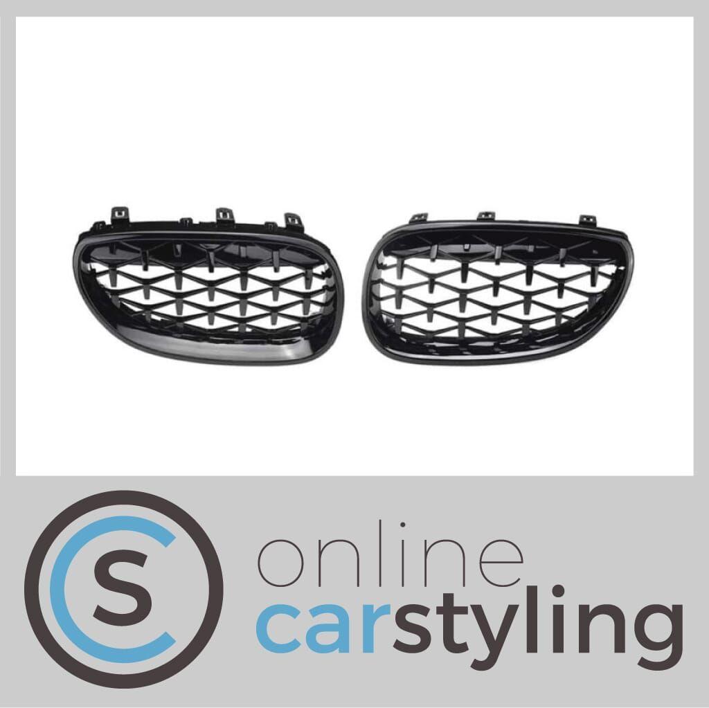 Grill Nieren BMW 5-Serie E60 / E61 Diamant Style Glossy Blac, -, -, Nieuw, Ophalen of Verzenden