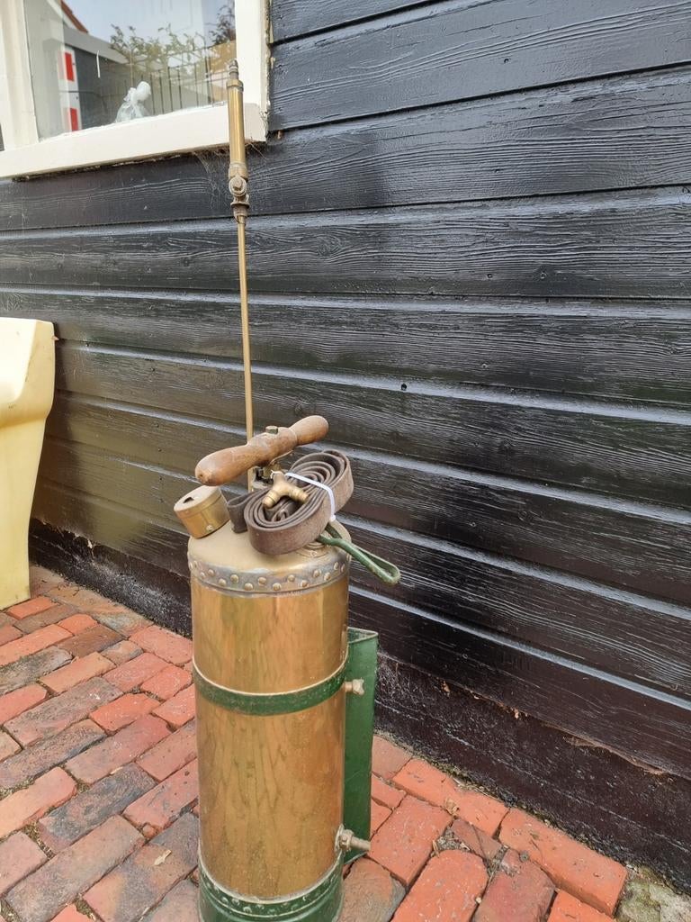 Antieke koperen drukspuit - Vintage tuin gereedschap, Ophalen