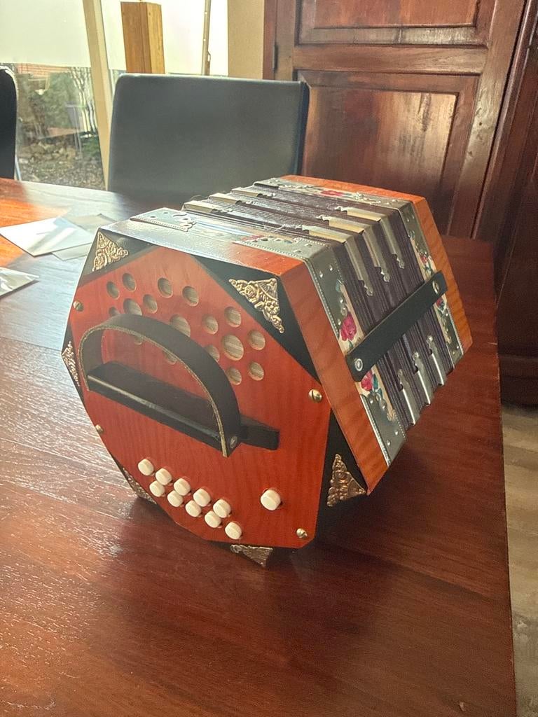 Nieuwe concertina (Anglo, 20 knops) – massief hout –, Overige merken, Met riemen, Overige formaten, Nieuw