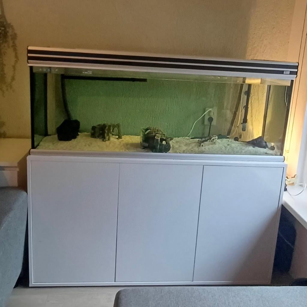Witte Aquatlantis Aquarium met meubel., Dieren en Toebehoren, Vissen | Aquaria en Toebehoren, Ophalen, Gebruikt, Leeg aquarium