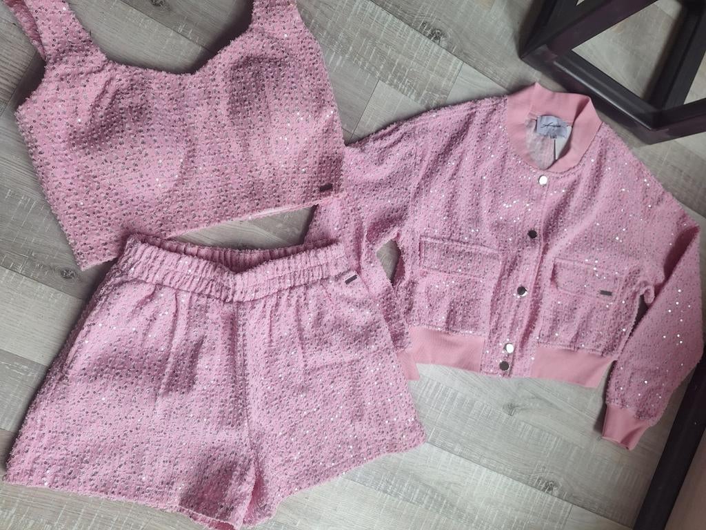 Nieuw 3-delige set Ambika maat S 36/38 Roze zilveren Paillet, Overige typen, Nieuw, Ophalen of Verzenden, Roze