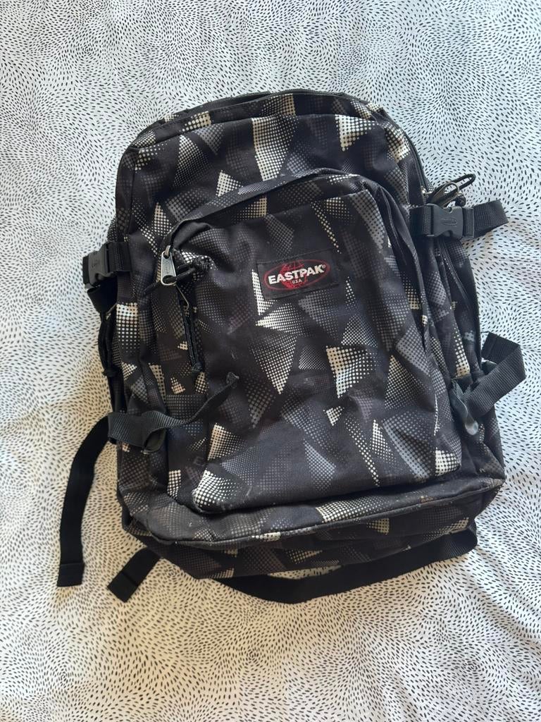 Rugzak Eastpak Zwart Grijs, Ophalen of Verzenden, Gebruikt, Eastpak, 30 tot 45 cm