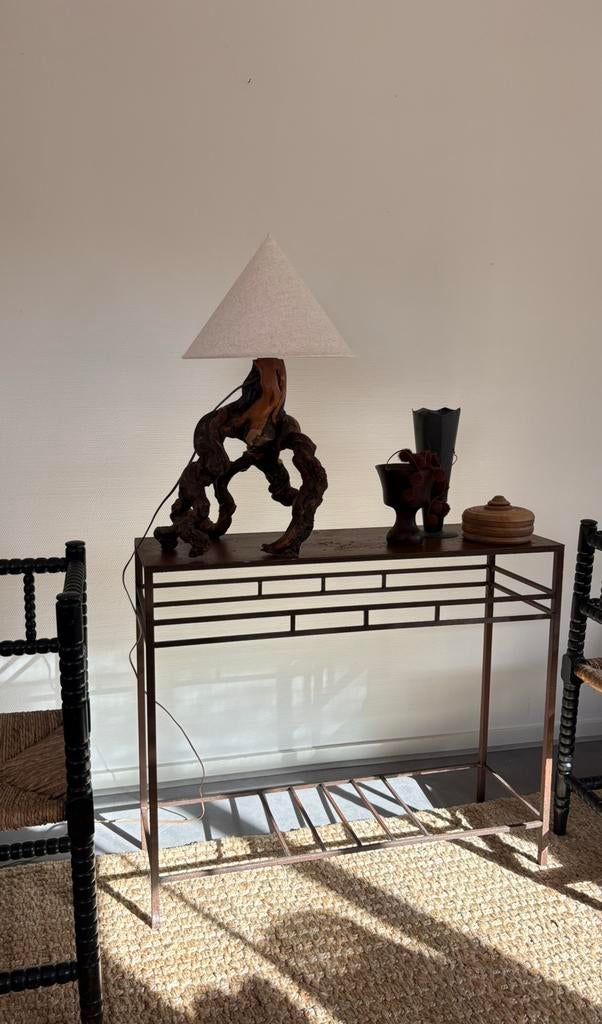 Vintage smeedijzer console sidetable castiron l90cm, Ophalen, 50 tot 100 cm, Japandi vintage, Zo goed als nieuw