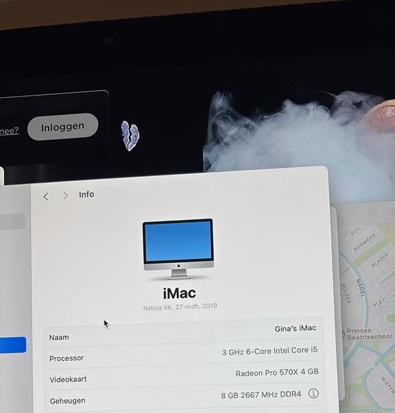 iMac Retina 5K, 27-inch, 2019, Ophalen, Gebruikt, 2 tot 3 Ghz, 8 GB