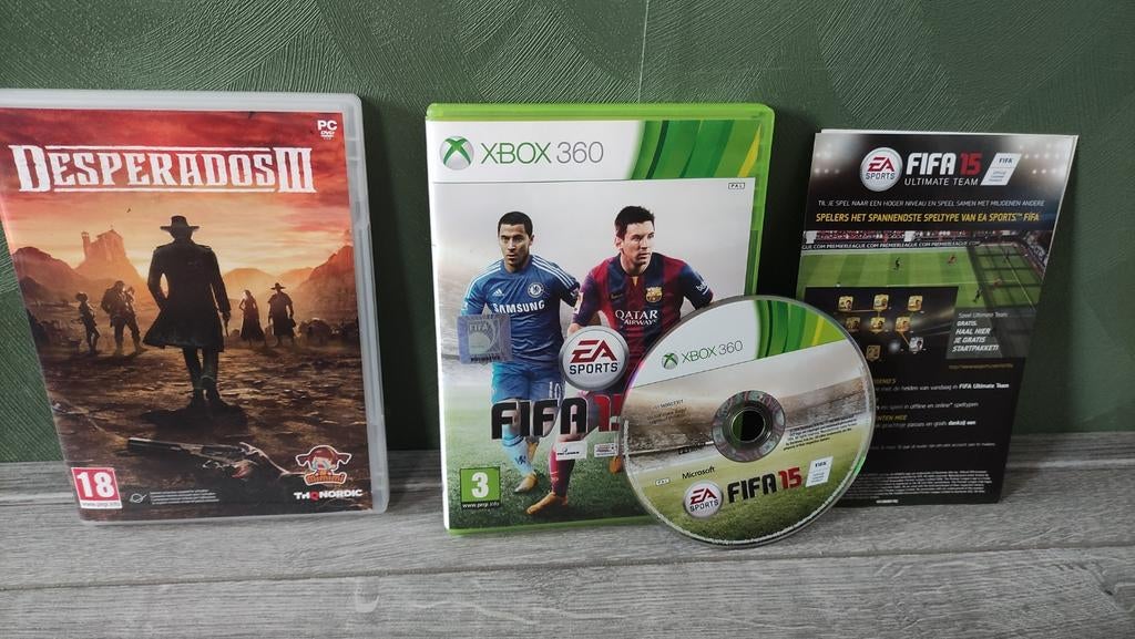 Fifa 15 Xbox 360 en gratis desperados 3 pc game, Spelcomputers en Games, Ophalen of Verzenden, Zo goed als nieuw