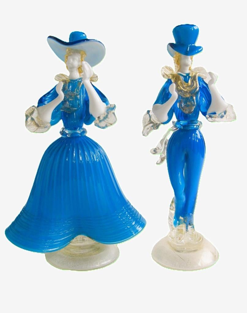 Italiaans koppel uit Murano glas, Antiek en Kunst, Antiek | Glas en Kristal, Ophalen