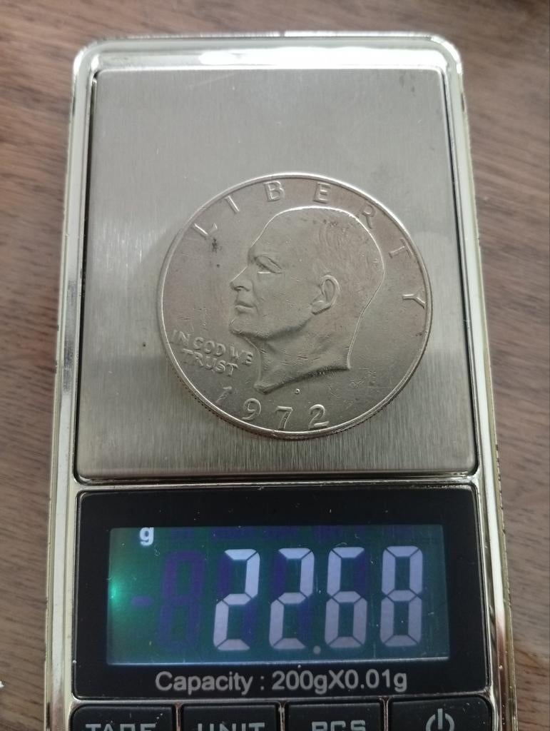 1972 Eisenhower Dollar Munt  D, Postzegels en Munten, Ophalen of Verzenden, Noord-Amerika, Losse munt