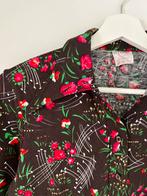TGL Stockholm shirt, jaren 60 retro print vintage kleding, Ophalen of Verzenden, Zo goed als nieuw, Maat 38/40 (M), Bruin