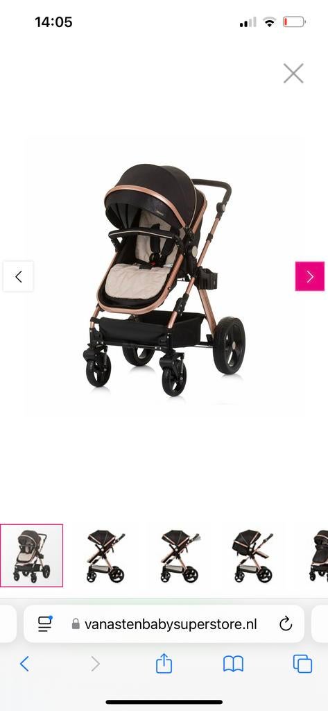 Chipolini kinderwagen rose gold, Zo goed als nieuw, Combiwagen, Met reiswieg, Ophalen