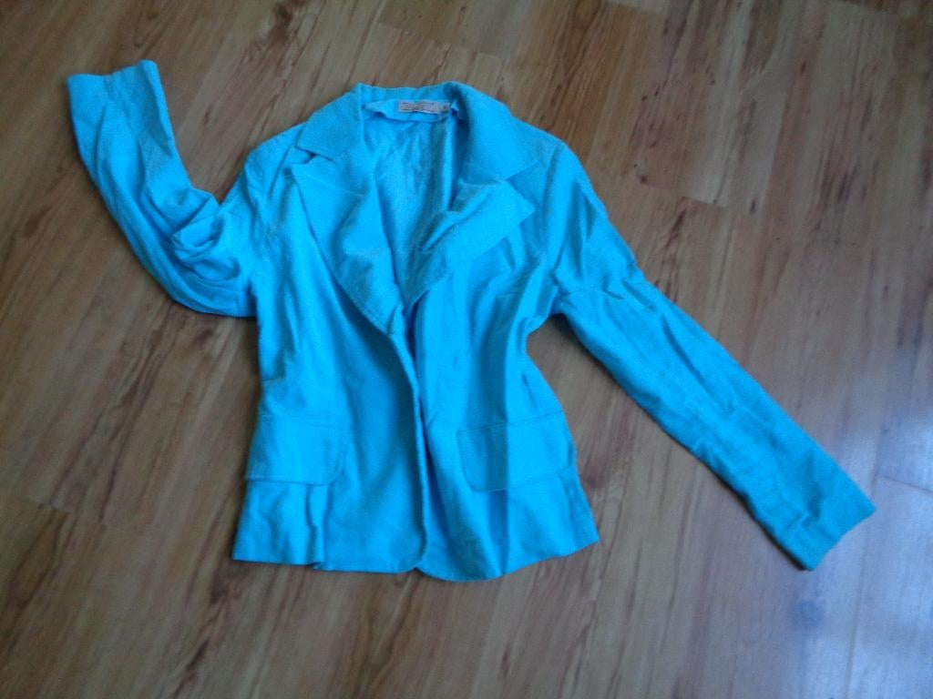 Dames rib Jas mt 38, Ophalen of Verzenden, Zo goed als nieuw, Maat 38/40 (M), Blauw