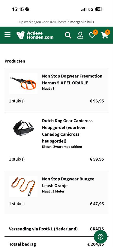 Canicross set, Ophalen of Verzenden