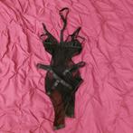 sexy body met leerelementen en veel mesh, maat S, als nieuw, Verzenden, Zwart, Body of Korset