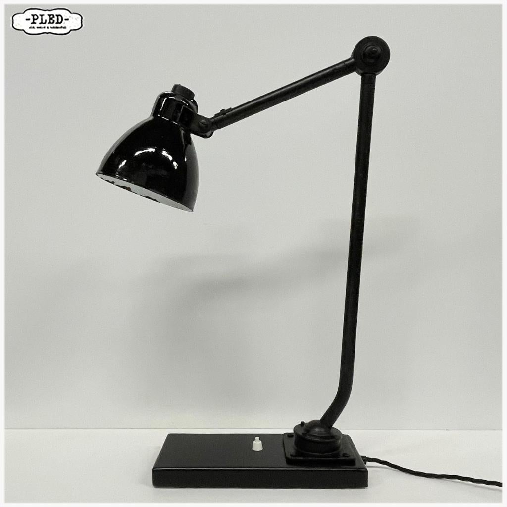 Oude twee armige industriële machinelamp - Bauhaus - snoer, Gebruikt, Bauhaus, Ophalen of Verzenden, Nb