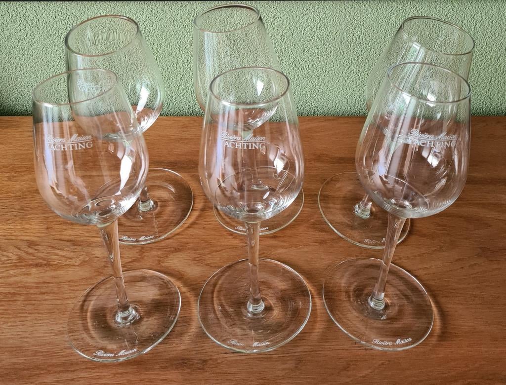 6 Riviera Maison yachting wijnglazen, Verzamelen, Glas en Borrelglaasjes, Ophalen of Verzenden, Zo goed als nieuw, Overige typen