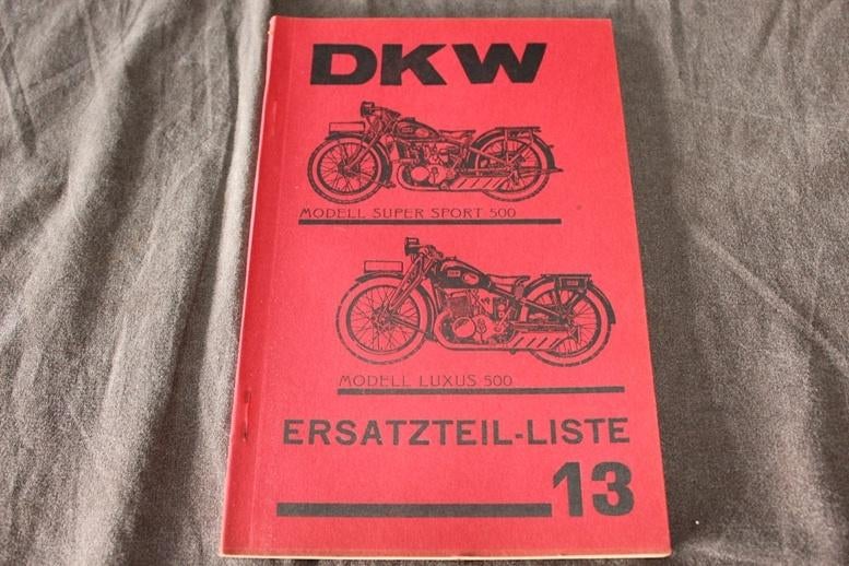 DKW Luxus 500  Super Sport 1931 motorrad ersatzteil liste, Ophalen of Verzenden, Overige merken