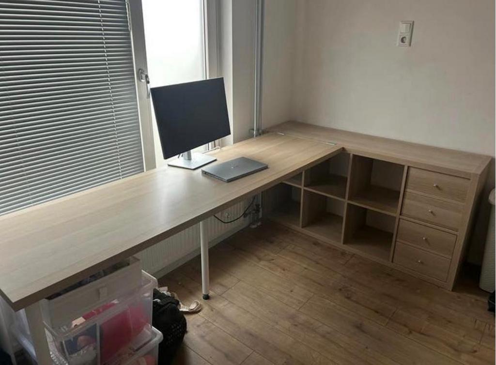 Ikea bureau Kallax + Lagkapten - SAMEN OF APART, Ophalen, Opbergruimte, Spaanplaat of MDF, Zo goed als nieuw
