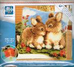 Cado SALE vervaco knooppakket kussen 2 lieve konijntjes, Hobby en Vrije tijd, Borduren en Borduurmachines, Ophalen of Verzenden