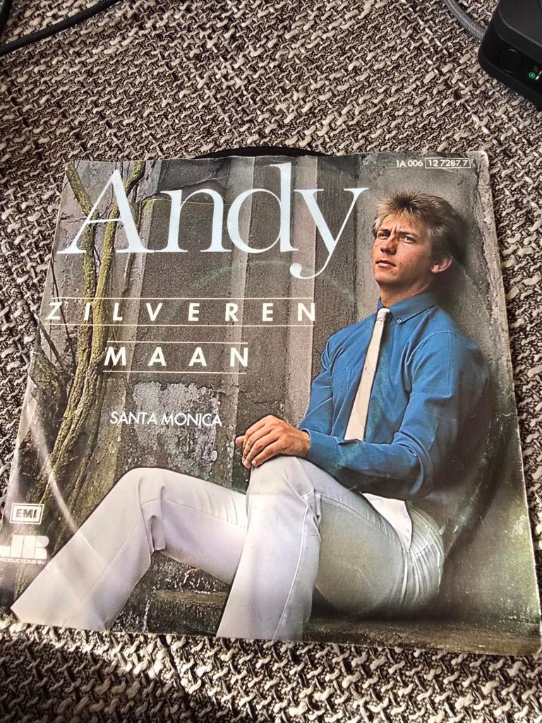 Andy - Zilveren Maan / Santa Monica single, Cd's en Dvd's, Vinyl | Nederlandstalig, Verzenden, Gebruikt, Overige formaten, Levenslied of Smartlap