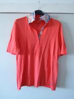 Elixelle Koraalrode Polo met Bloemenkraag Maat 44 Elixelle, Maat 42/44 (L), Oranje, Ophalen of Verzenden, Zo goed als nieuw