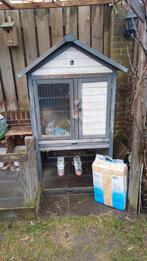 Konijnenhok met voer, voerbak, hooi, stro en nog veel meer, Dieren en Toebehoren, Ophalen, Gebruikt, Minder dan 75 cm, 90 cm of meer