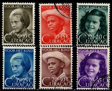 Curaçao nr. 200-205 Kinderzegels 1948 gestempeld, Ophalen of Verzenden, Gestempeld