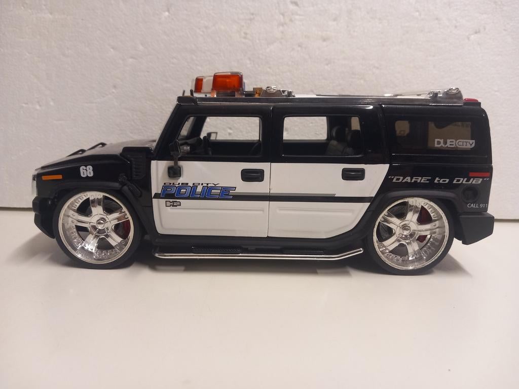 HUMMER H1 Police car Dept JADA Playerz metal nobox 1:18 KRD, Ophalen of Verzenden, Zo goed als nieuw, Auto, Overige merken