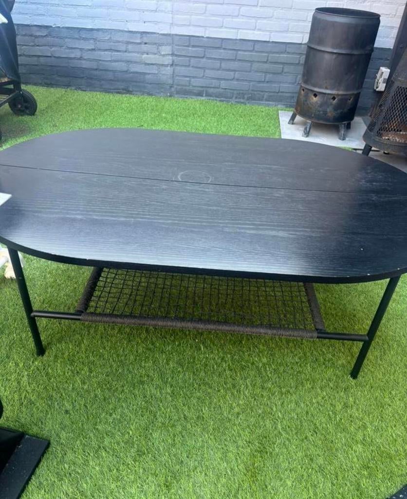 Salontafel zwart, Ophalen, Gebruikt, 100 tot 150 cm, 50 tot 100 cm