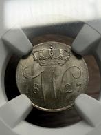 Absolute topper ms66 5 cent 1827 Willem I, Zilver, Ophalen of Verzenden, Koning Willem I, Losse munt