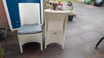 4 witte Loom stoelen van rotan, Huis en Inrichting, Stoelen, Ophalen, Gebruikt, Wit, Vier