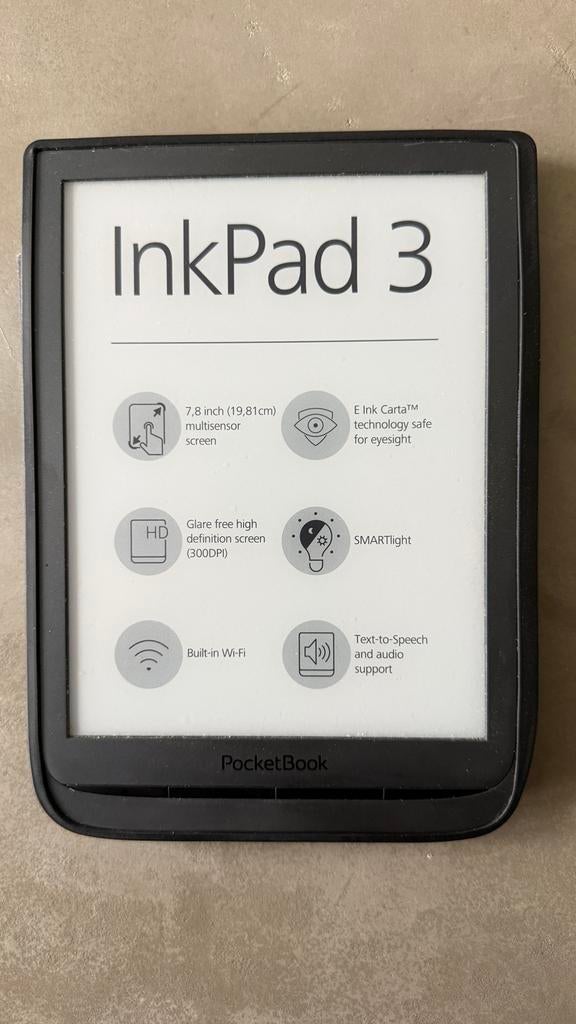 Pocketbook InkPad 3 e-reader 7,8” - nieuwstaat, Computers en Software, E-readers, Ophalen, Wi-Fi, 8 GB, Zo goed als nieuw