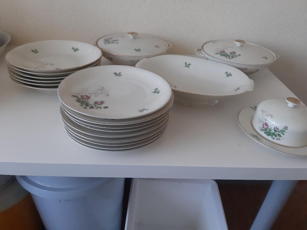 servies Heinrich Antum Bavaria - rozentakje  - dekschalen, Antiek en Kunst, Antiek | Servies los, Ophalen