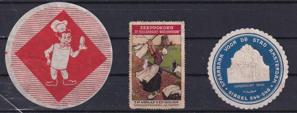 X92B) Nederland 3 vignetten oa Spaarbank Amsterdam, Verzenden, T/m 1940, Postfris