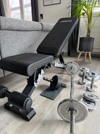 Fitness Set | Halterbank + Gewichten + EZ Curl Bar, Sport en Fitness, Ophalen, Zo goed als nieuw, Fitnessbank, Buik