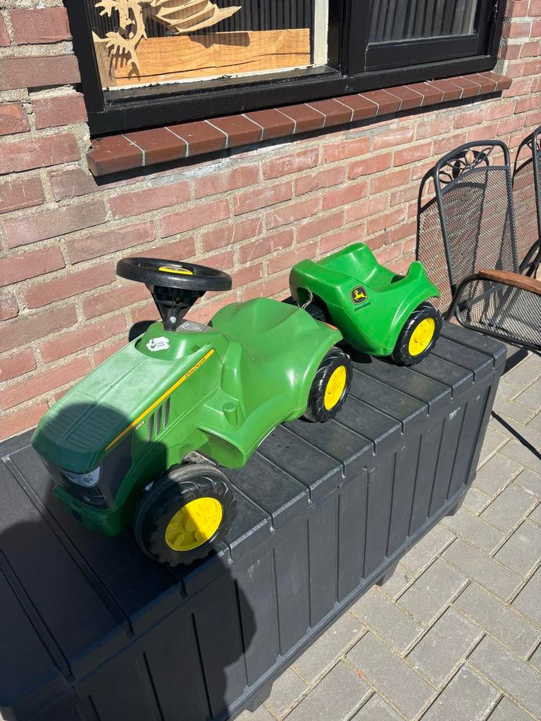John Deere Looptractor met aanhanger, Kinderen en Baby's, Speelgoed | Speelgoedvoertuigen, Ophalen, Gebruikt