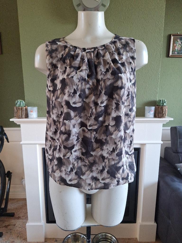 Rinascimento beige zwarte top L, Overige kleuren, Verzenden, Zo goed als nieuw, Zonder mouw