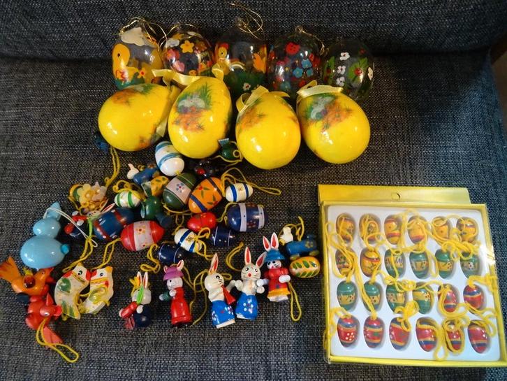 Curiosa Pasen paasdecoratie paaseieren paasversiering 1980, Diversen, Pasen, Zo goed als nieuw, Ophalen of Verzenden