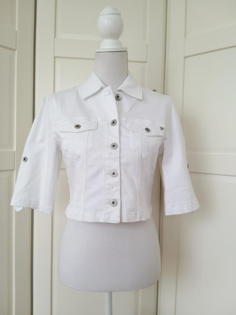 Geisha nieuw wit kort jeans jack denim jasje jas, maat S 36, Geisha, Wit, Nieuw, Ophalen of Verzenden