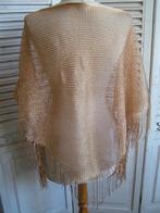 goudkleurige poncho met franjes nr WW 235, Verzenden, Zo goed als nieuw, Overige kleuren