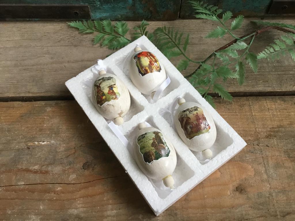 Partij houten paaseieren 15 doosjes van 4 stuks, Ophalen, Nieuw