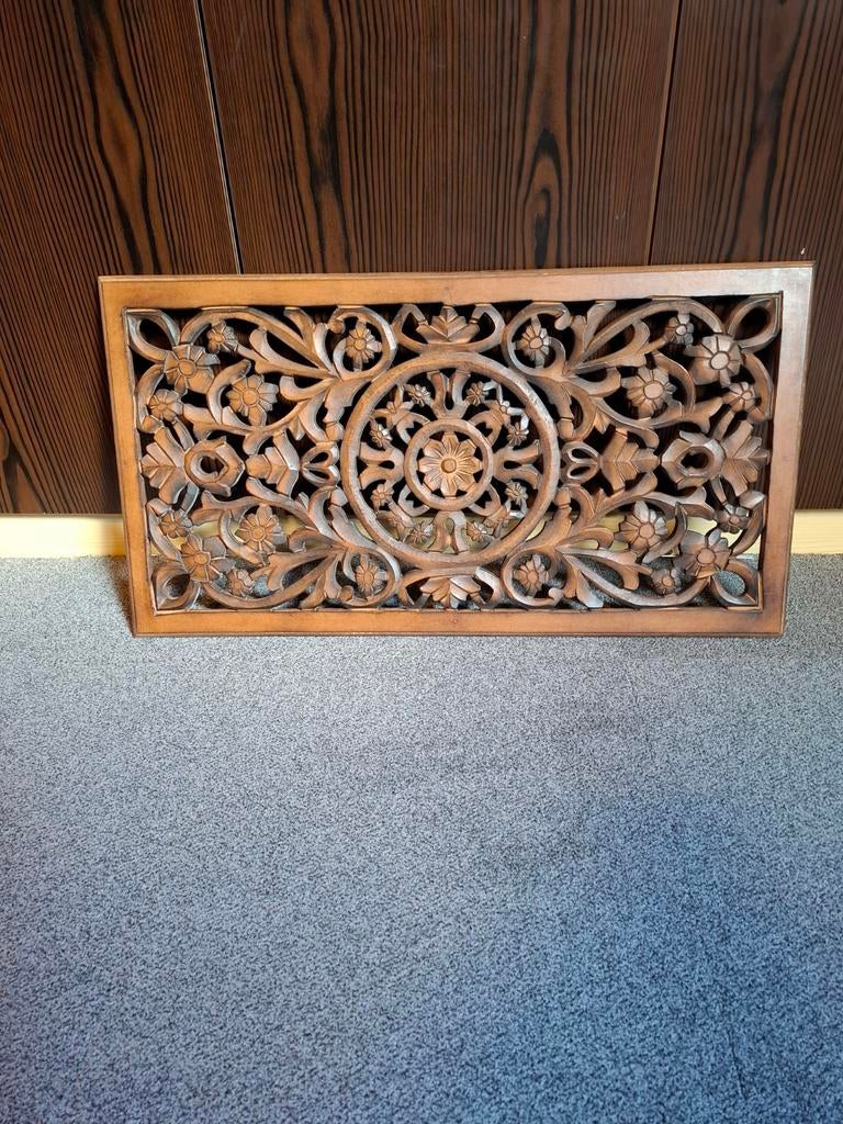 Houten wand decoratie, Huis en Inrichting, Ophalen, 45 cm, Hout, Decoratieobject