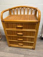 ZGAN vintage rotan bamboe ladenkastje, Zo goed als nieuw, 3 of 4 laden, Minder dan 100 cm, 25 tot 50 cm